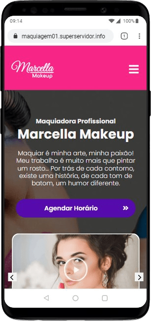 Modelo de site para maquiador, estúdios de maquiagem e makeup