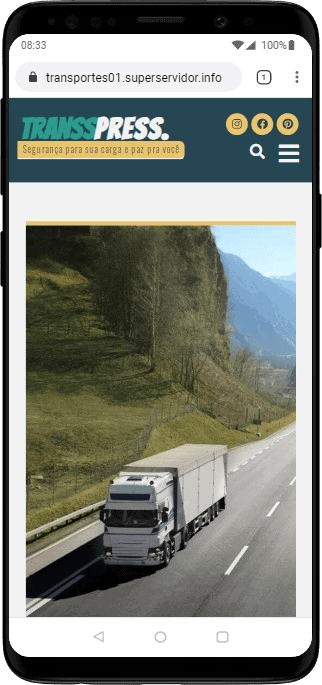 Modelo de site para empresa de transporte de carga, logística e entrega