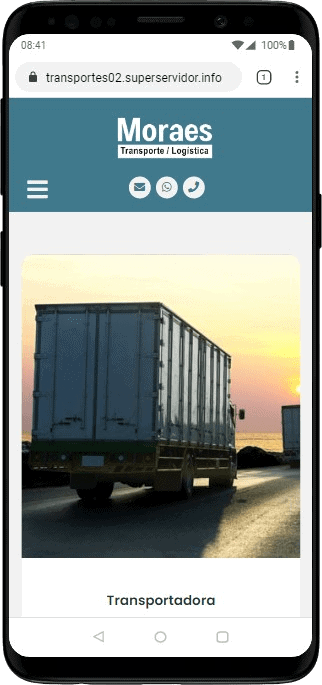 Modelo de site para empresas de logística, entregas e transportes de cargas