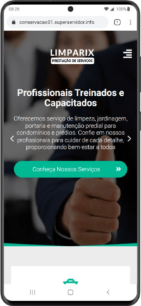 Página inicial pelo celular