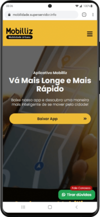 Modelo de Site para aplicativos de mobilidade urbana