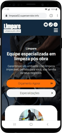 Modelo de site para empresa de limpeza terceirizada e limpeza pós-obra