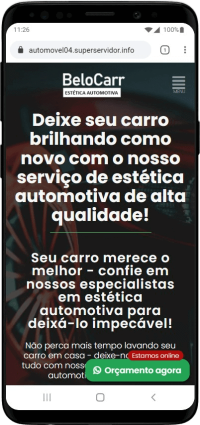 Modelo de site para empresa de estética automotiva, lava jato e lanterneiros