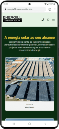 Modelo de Site para empresa de energia solar fotovoltaica