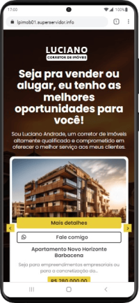 Modelo de site com Página de venda para corretores de imóveis